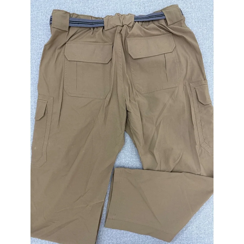NWOT Duluth Trading Co Mens Tan Nylon Spandex Cargo Pants with Belt LX30